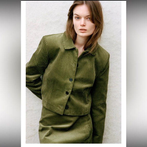 Zara Olive Green Corduroy Jacket - Picture 5 of 5